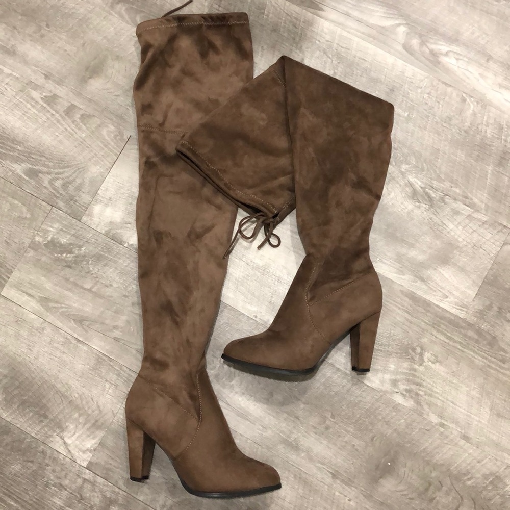 Elegant Brown Over the Knee Boots